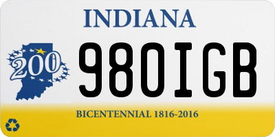 IN license plate 980IGB