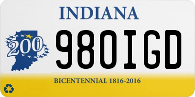 IN license plate 980IGD
