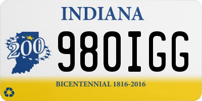 IN license plate 980IGG