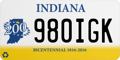 IN license plate 980IGK