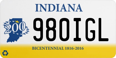 IN license plate 980IGL