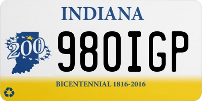 IN license plate 980IGP