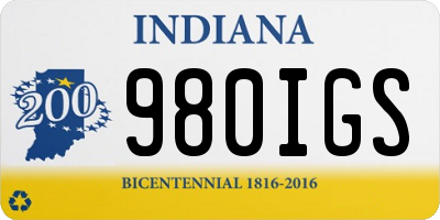 IN license plate 980IGS