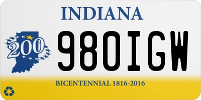 IN license plate 980IGW
