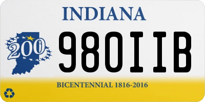 IN license plate 980IIB
