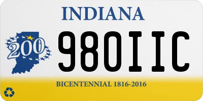 IN license plate 980IIC