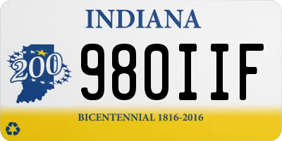 IN license plate 980IIF