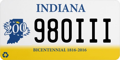 IN license plate 980III