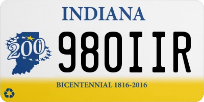 IN license plate 980IIR