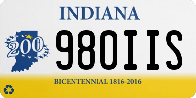 IN license plate 980IIS