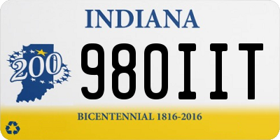 IN license plate 980IIT