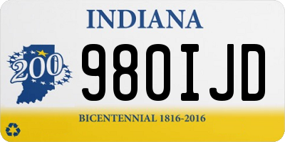 IN license plate 980IJD