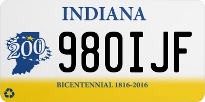 IN license plate 980IJF
