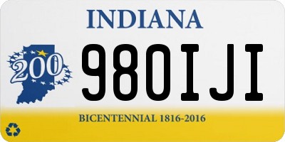 IN license plate 980IJI