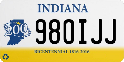 IN license plate 980IJJ