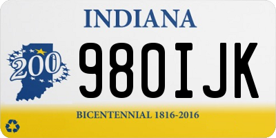 IN license plate 980IJK