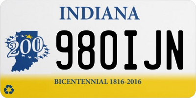 IN license plate 980IJN