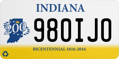 IN license plate 980IJO