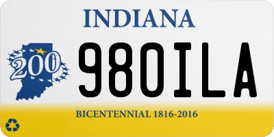 IN license plate 980ILA