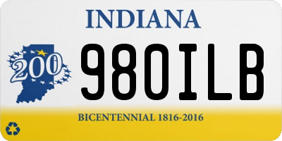 IN license plate 980ILB