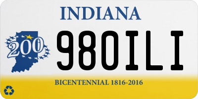 IN license plate 980ILI