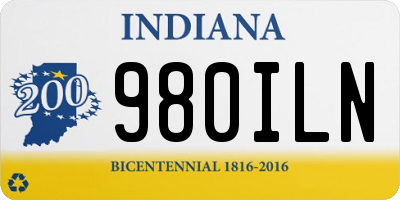 IN license plate 980ILN