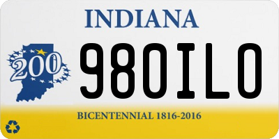 IN license plate 980ILO