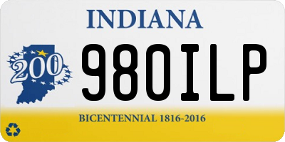 IN license plate 980ILP