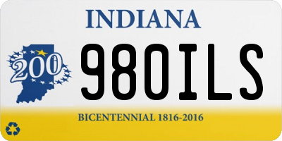 IN license plate 980ILS