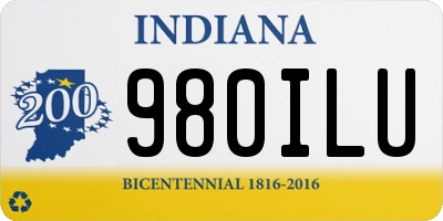 IN license plate 980ILU