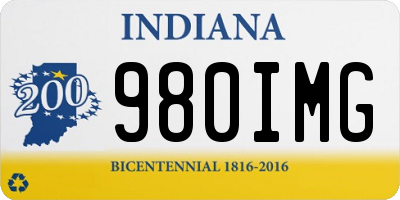 IN license plate 980IMG