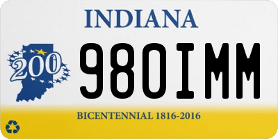 IN license plate 980IMM