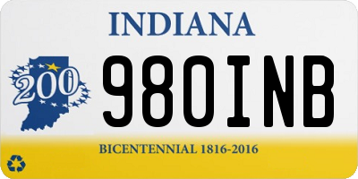 IN license plate 980INB