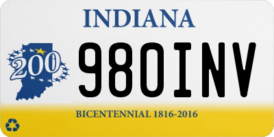 IN license plate 980INV