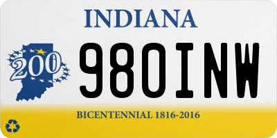 IN license plate 980INW