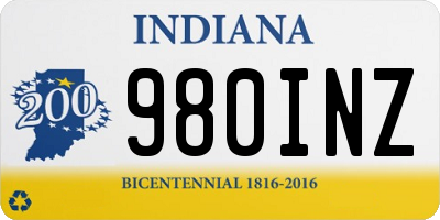 IN license plate 980INZ