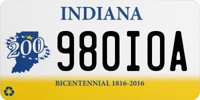 IN license plate 980IOA