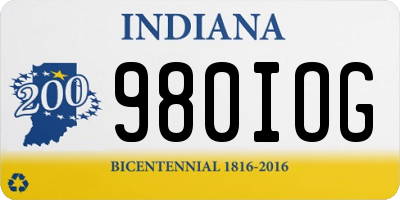 IN license plate 980IOG