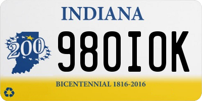 IN license plate 980IOK