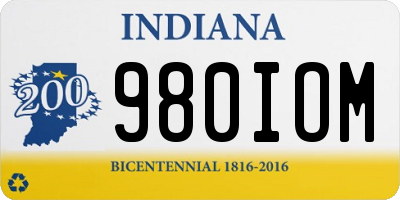IN license plate 980IOM