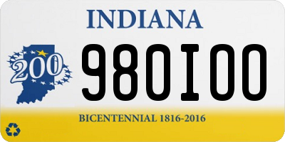 IN license plate 980IOO