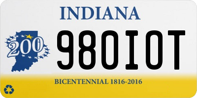 IN license plate 980IOT