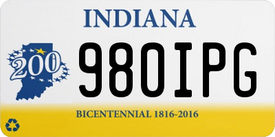 IN license plate 980IPG