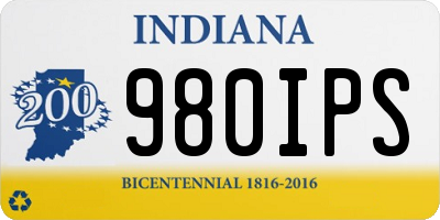 IN license plate 980IPS