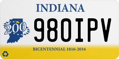 IN license plate 980IPV
