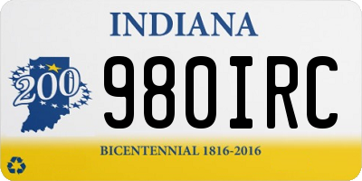 IN license plate 980IRC