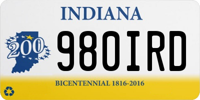 IN license plate 980IRD