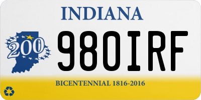IN license plate 980IRF