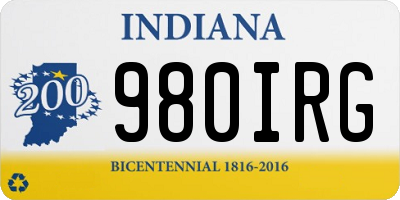 IN license plate 980IRG
