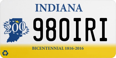 IN license plate 980IRI